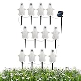 Halloween-Hofpfahl- , Solarpanel, Halloween-Gartenleuchten – Geisterdekoration, gruselige Laterne, wasserdicht, für Landschaft, Pool, Pergola, Fotografie, Requisite, Hinterhof