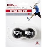 Wilson Squash-Ball, 2 Stück, Mittlere Geschwindigkeit, Anfänger, Roter Punkt, Staff Premium Single Red Dot, WRT617700, Schwarz