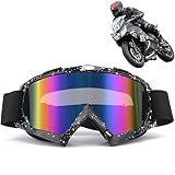 DONGZQAN Motocross Brille, Snowboard Brille, Skibrille, Crossbrille Mit Schaumstoffpolsterung, Sowohl für Damen Als Auch für Herren, Geeignet für Outdoor-Sportarten (Schwarz)