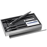 Lamy joy AL black Kalligraphie Füller Set – Schönschreibfüller mit 3 versch. Federn (1,1/1,5/1,9 mm) - Füllhalter mit Bandzugfeder & ergonomischem Griff – inkl. 5 Tintenpatronen T 10 blau