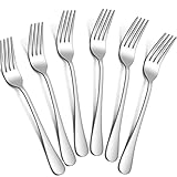 tiokin Tafelgabel-Set, 20,3 cm, 6 Stück, lebensmittelechter Edelstahl, Besteckgabeln, hochglanzpoliert, spülmaschinenfest, für Zuhause, Küche oder Restaurant