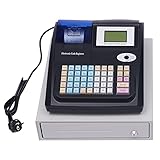 Fetcoi Registrierkasse Kleinunternehmer Elektronische Kasse 48 Tasten POS-Kasse 8 Digitale LED Kassensystem, Supermarkt Kiosk Einzelhandel Restaurant Englische EU Stock (Typ B)