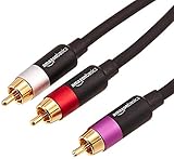 Amazon Basics PBH-20214 - Cinch-Audiokabel, 1 x Stecker auf 2 x Stecker, 2.4 m