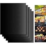 Dailyart BBQ Grillmatte (5er Set) Antihaft Grill-und Backmatte Wiederverwendbar PFOA-Frei Teflon Grillmatten für Gasgrill, Holzkohle - Perfekt für Fleisch, Fisch und Gemüse, 40x33 cm
