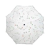 Maibar Regenschirme UV Schutz Taschenschirme für Damen Regenschirme Hnad Sonnenschirm für Frauen (Weiß)