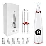 Mitesserentferner Porenreiniger Porensauger, Vakuumsauger Blackhead Remover Vacuum mit 3 Modi und 6 Austauschbare Saugköpfe zur Gesichtsreinigung Akne Behandlung Mitesser Sauger Hautpflege