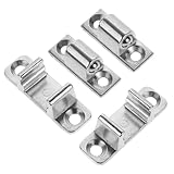 Kisangel Küchenhaubenriegel aus Edelstahl 4 Stück 4X12X1Cm mit Glaspaneel Befestigungselement für Dunstabzugshauben zur Einfachen Selbstgemacht Montage in Küche