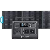 BLUETTI Solar Generator EB55 mit PV200 Solarpanel, 537Wh LiFePO4 Batterie mit 2 700W AC Ausgängen (1400W Peak), 100W Type-C, Solar Generator für Outdoor Camping, Off-Grid, Blackout