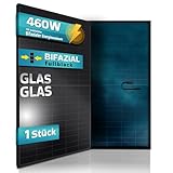 SUNNIVA® Solarmodul 460 W FULL BLACK Bifazial Glas/Glas PV Modul Solarpanel - PMax 460W Bifacial N-Type, für Balkonkraftwerk oder PV Solar Anlage