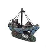 Yawdil 1PC Aquarium DIY Zubehör Aquarium Fish Tank Landschaft Piraten Schiff Wrack Schiff Dekoration Harz Boot Ornament