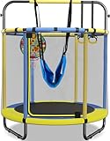 CZCPAPY Kindertrampolin, Outdoor-Trampolin für Kinder, Geeignet für Indoor und Outdoor, mit Sicherheitsnetz, Schaukel, 1.45 * 1.7M Gewicht 50 kg