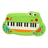 Battat BT4680Z Krokodil Keyboard Piano mit 5 Instrument Geräuschen und Musik – Kinder Klavier Spielzeug ab 3 Jahren, Grün