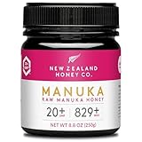 New Zealand Honey Co. Manuka Honig MGO 829+ / UMF 20+ | Aktiv und Roh - Hergestellt in Neuseeland - Zertifiziertem Methylglyoxal Gehalt - 250g - Raw Honey - Rohhonig