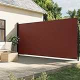 Juroupi Seitenmarkise Ausziehbar Balkon Sonnenschutz Balkon Markise Sichtschutz Garten Braun 200x300 cm