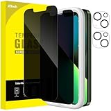 JETech Sichtschutz Schutzfolie für iPhone 13 mini 5,4 Zoll mit Kamera Schutz, Anti-Spähen Panzer schutz Gehärtetes Glas Displayschutz, Einfaches Installationswerkzeug, 2 Stück Jeweils