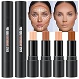 Lilbitty 4 Farben Konturenstift Make-up Set Concealer Stick Creme Konturierung Konturenpalette Make-up Kit für Anfänger Nasen-Bronzer Stick Flüssigkontur Gesicht Highlighter Make-up