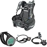 Cressi Start Premium Tauchjacket BCD+Leonardo - Premium Tauchcomputer Air/Nitrox und Tiefenmesser Modi+Console 2 Professional Tauchkonsole+Atemregler Mc9 Compact INT