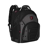 WENGER Synergy Laptop-Rucksack mit Tabletfach, Notebook bis 16 Zoll, Tablet bis 10 Zoll, 26 l, Damen Herren, Büro Business-Reisen Uni, Schwarz/Grau, 600635