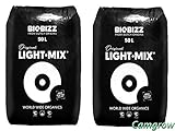 Biobizz - Bio-Blumenerde Universalmischung, leichte Mischung und Wurm-Humus - 2 x leichte Mischung, 50 l