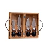 BOSKA Cheesemongers Parm Set Pro/Profi Käsemesser/Für Parmesankäse/Hochwertiger Edelstahl/Im Holzkoffer/Ergonomisch/Ritzmesser/Brechmesser und 2 Parmesanmesser