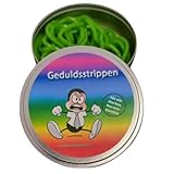 Geduldsstrippen aus der Dose Fruchtgummi Nervennahrung Geschenk zur Entspannung Spaßgeschenk Lustig (Apfelgeschmack) Metalldose