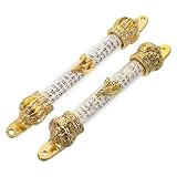 ABOOFAN 2 Stück Metall Mezuzah mit Heiligem Schriftrollen Design Vintage Jüdische Türdekoration für Hannukah Religiöse Segensverleihung und Einzigartiges Goldene Wandverzierung