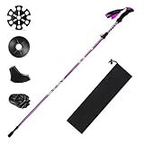 HOVIN Nordic Walking Stock Damen,Aluminium Walking Stock Faltbar,WanderStock Teleskop 105-125cm mit Gummipuffers für Trekking und Wandern