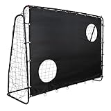 Fußballtor Torwand für Kinder - mit Zwei Schusslöchern - 213 x 152 x 76 cm - wetterfest - Outdoor - Aluminium/Polyester - für Schussübungen - Fußball - Fussballtor für Garten