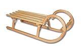 Ress Gebirgsrodel, Holzschlitten mit Hörner zum festhalten, Rennrodeln, Hörnerschlitten, Schlitten, Rodelschlitten (100 cm Lattensitz)