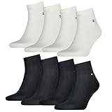 Tommy Hilfiger unisex Quarter Socken Farbkombinationen 4er Pack- Gr. 43-46, 2x Schwarz 2x Weiß