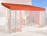 QUICK STAR Ersatzdach für Anbau Pergola Romana 3x4m Pergoladach Bezug Terra/Rotorange RAL 2001