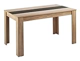 HOMEXPERTS Esstisch NICO / Küchentisch 120 cm / Esszimmertisch / Tisch in Sonoma Holz Eichen-Optik hell-braun / Wendeplatte in der Mitte wahlweise Schwarz oder Weiß / 120 x 80 x 75 cm (L x B x H)