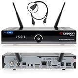 OCTAGON SF8008 4K Combo Receiver + HM-Sat HDMI Kabel, 2 Betriebssysteme: E2 Linux & Define OS, Sat- Kabel- DVB-T2 Receiver, PVR Aufnahmefunktion, Smart TV Streaming Box, Sat to IP, Mediathek, WiFi