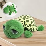 VOSSOT Kuscheltier Schildkröte, 28 cm Süßes Meeresschildkröte Plushie Weiches Umweltfreundliches zum Kuscheln & Spielen, Meeresschildkröte Stofftier für Kuschelecke Zimmer Schlafzimmer Deko