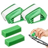 4 Stück Scheibenwischer Schneider, Scheibenwischer Nachschneider, Chärfer Mit 2 Stück Schwämme Reinigungstücher, Auto Autowischer Cutter Reparatur, Werkzeug Wischblattschneider