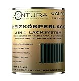 Contura Heizkörperlack Glänzend Heizungslack Heizkörperfarbe Heizung Farbe Radiator Metalllack (Tiefschwarz RAL 9005, 375ml.)