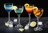 DIAMANTE Crystal 4 Mini Cocktail Coupes 150 ml | Port Sherry Gläser | Aperitif Digestif Gläser | Nick & Nora Gläser | Negroni Gläser - 'Auris' Collection undekorierter Kristall – Set von 4
