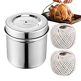 de Küche - Kordel aus natürlicher Baumwolle, 100 m, Spender aus Edelstahl, sehr widerstandsfähig, für Fleisch, Geflügel, Brot, Tamales, Braten, Camping, Barbac
