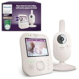 PHILIPS Avent Babyphone mit Kamera Premium - DEKRA Zertifiziert privat und sicher - 3.5' Display, x4 Zoom, Nachtsicht, Schlafliedern und Thermometer (SCD891/26)