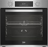 Beko Einbaubackofen BBIM12300X /LED Display/8 Kochfunktionen/Robuste Tür /H x B x T: 59,5 x 59,4 x 56,7 cm/72l, Edelstahl