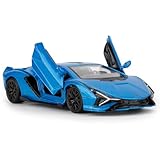 TGRCM-CZ Lamborghini Sián FKP37 Casting Car Modell, Zinklegierung Pull Back Fahrzeuge Spielzeugauto für Kleinkinder Kinder Jungen Mädchen Geschenk Blau