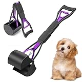 Hundekotschaufel, Hundekotsammler, Hundekotschaufel für Hunde, Langer Griff Tragbare Hundekotschaufel für Hunde, Hundekotgreifer Verfügt, 46cm, Geeignet für Hunde Faltbare Hundekotschaufel (Lila)