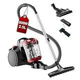 Akitas C10P 900W Beutelloser Staubsauger ohne Beutel – Mit Deutscher Wessel Werk D320 Hartbodenbürste aus Naturhaar, 32 cm, ideal für Parkett, Laminat & Fliesen