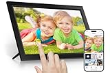 Tibuta 15.6 Zoll WiFi Digitaler Bilderrahmen, 1366x768IPS Touchscreen, Teilen von Fotos oder Videos über Uhale -Anwendungen, automatisch drehen, Muttertages für den Muttertag