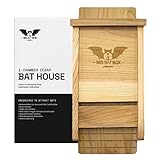 Bat House for Outdoors - Der Komplette Fledermauskasten für den Außenbereich - Säubere deinen Garten von Mücken - Fledermauskasten ohne Lack innen - Eine Kammer Zedernholz-Fledermauska - Wildyard