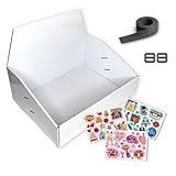 JGA Bauchladen zum selber gestalten | Inklusive Gurtband, 2 Schnallen & 54 JGA-Sticker | Robust & Hochwertig | Unbefüllt | Junggesellenabschied | Partyartikel