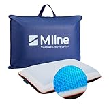 M line | Fresh Pillow | Kühlendes Kopfkissen - Ergonomisches Gelkissen mit Memory Foam - Blau/Weiß - 60 x 40 x 13 cm