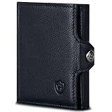 VON HEESEN Slim Wallet mit Münzfach & RFID-Schutz - Mini Geldbörse Herren & Damen - Kartenetui Kreditkartenetui - Portmonee Geldbeutel Portemonnaie klein Schwarz