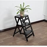 Klappbarer Tritthocker, stabile und tragbare Holzleiter mit Anti-Rutsch-Design für Zuhause und Büro