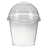 VEPATIM 50 Smoothiebecher Dessertbecher + Domdeckel 250 ml Ø95mm PET glasklar